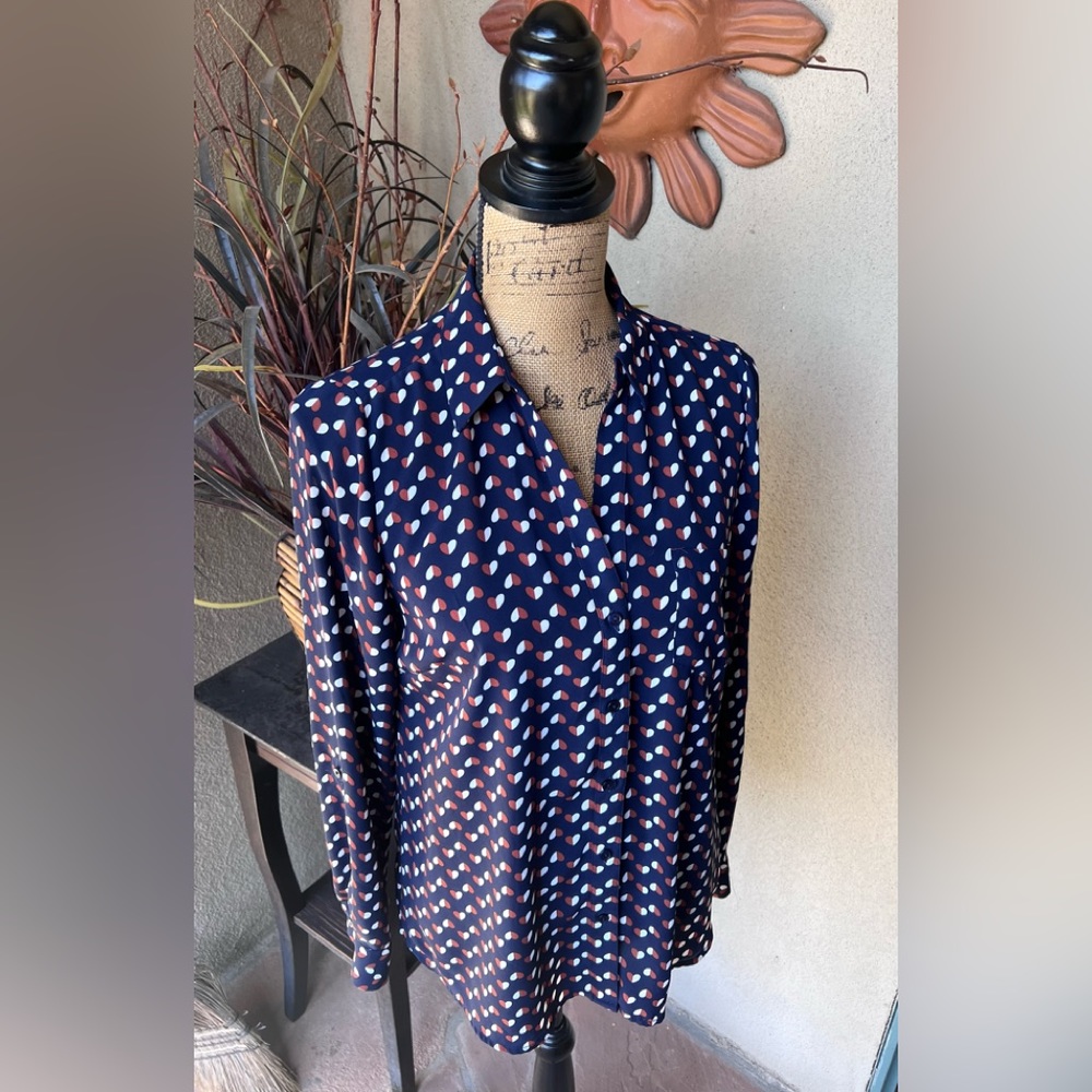 The Limited Heart Print Long Sleeve Button Up Shirt